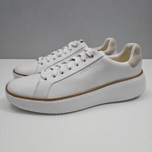Cole Haan Grandpro Topspin Sneaker Womens 9 White Dove Leather Platform Tennis